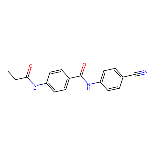 N-(4-cyanophenyl)-4-(propanoylamino)benzamide structure