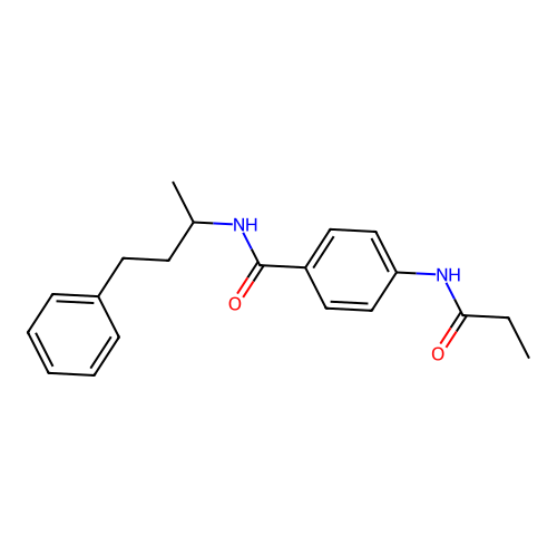 N-(4-phenylbutan-2-yl)-4-(propanoylamino)benzamide structure