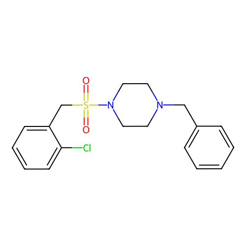 1-Benzyl-4-[(2-chlorophenyl)methylsulfonyl]piperazine structure