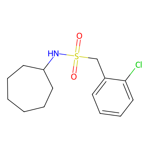 1-(2-chlorophenyl)-N-cycloheptylmethanesulfonamide structure