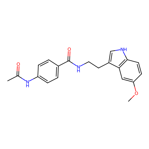 4-acetamido-N-[2-(5-methoxy-1H-indol-3-yl)ethyl]benzamide structure