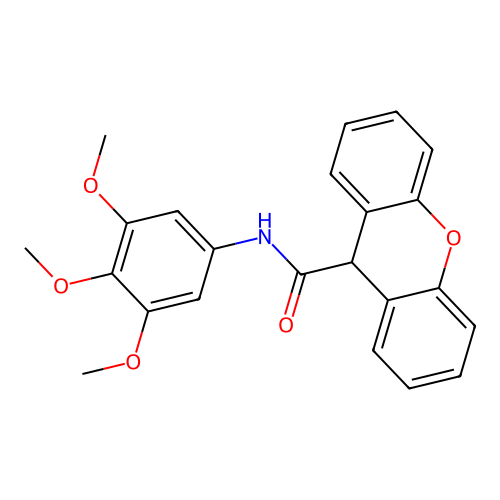 N-(3,4,5-trimethoxyphenyl)-9H-xanthene-9-carboxamide structure