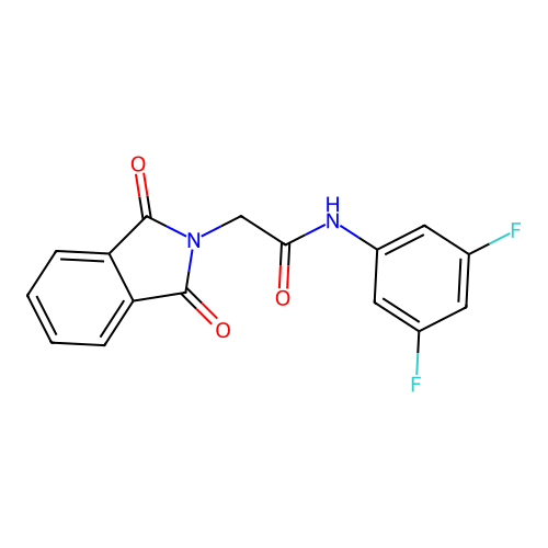 N-(3,5-difluorophenyl)-2-(1,3-dioxoisoindol-2-yl)acetamide structure