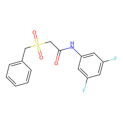 2-benzylsulfonyl-N-(3,5-difluorophenyl)acetamide structure