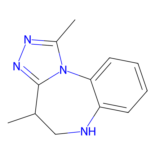 1,4-dimethyl-5,6-dihydro-4H-[1,2,4]triazolo[4,3-a][1,5]benzodiazepine structure