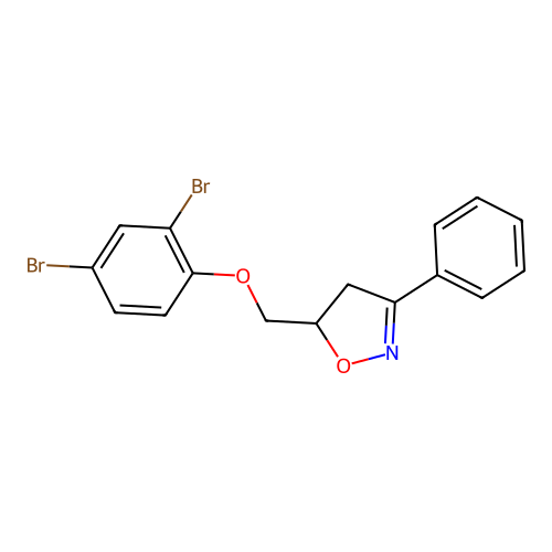 Isoxazole, 5-[(2,4-dibromophenoxy)methyl]-4,5-dihydro-3-phenyl- structure