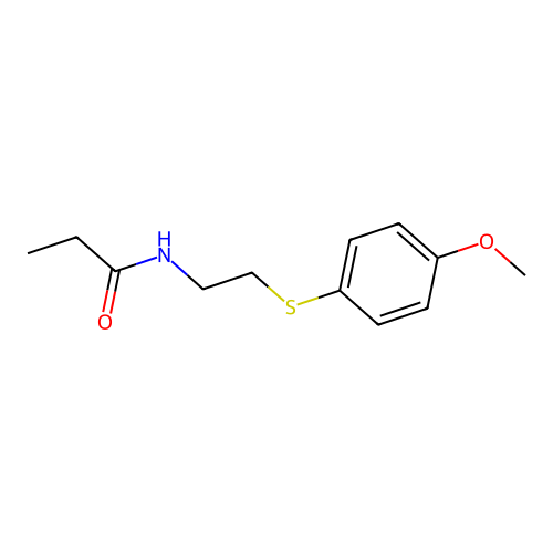 N-[2-(4-Methoxyphenylthio)ethyl]propionamide structure