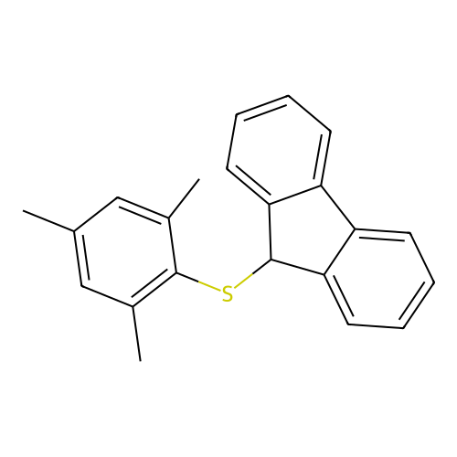 9H-Fluorene,9-[(2,4,6-trimethylphenyl)thio]- structure