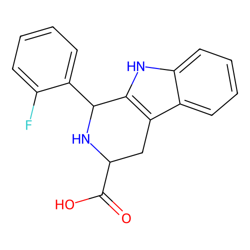 1-(2-fluorophenyl)-2,3,4,9-tetrahydro-1H-pyrido[3,4-b]indole-3-carboxylic acid structure