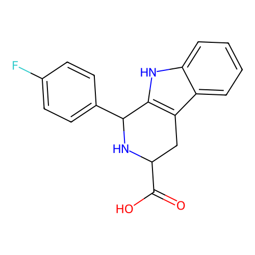 1-(4-fluorophenyl)-2,3,4,9-tetrahydro-1H-beta-carboline-3-carboxylic acid structure