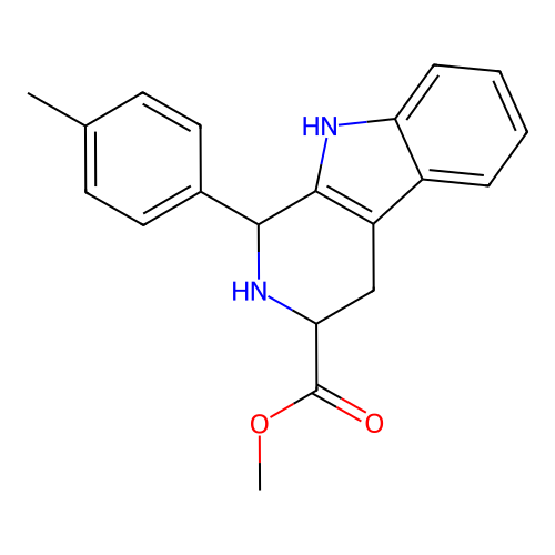 methyl 1-(p-tolyl)-2,3,4,9-tetrahydro-1H-pyrido[3,4-b]indole-3-carboxylate structure