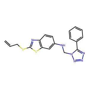 6-Benzothiazolamine, N-((5-phenyl-1H-tetrazol-1-yl)methyl)-2-(2-propenylthio)- structure