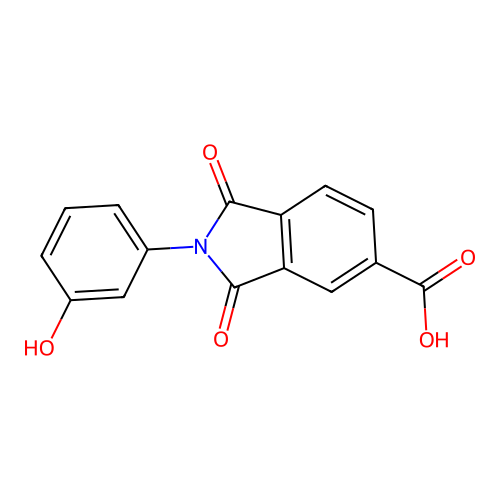 2-(3-Hydroxyphenyl)-1,3-dioxoisoindoline-5-carboxylic acid structure