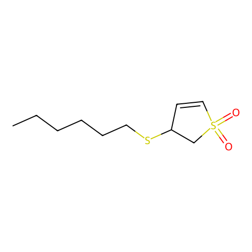 3-(Hexylthio)-2,3-dihydrothiophene 1,1-dioxide structure