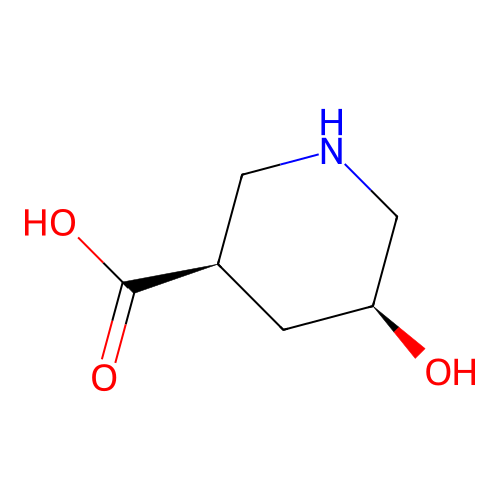 rel-(3R,5S)-5-Hydroxypiperidine-3-carboxylic acid structure