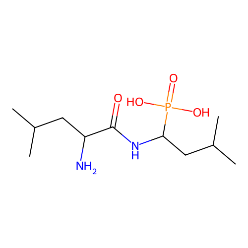 [1-[(2-Amino-4-methylpentanoyl)amino]-3-methylbutyl]phosphonic acid structure