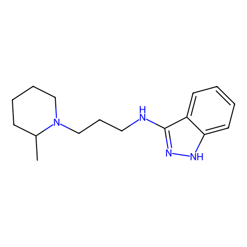 1H-Indazol-3-amine, N-(3-(2-methyl-1-piperidinyl)propyl)- structure