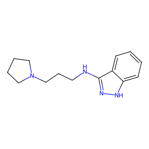 1H-Indazol-3-amine, N-(3-(1-pyrrolidinyl)propyl)- structure