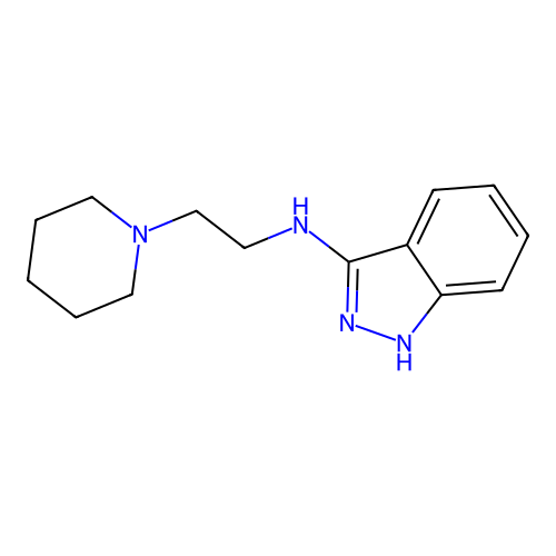 1H-Indazol-3-amine, N-(2-(1-piperidinyl)ethyl)- structure