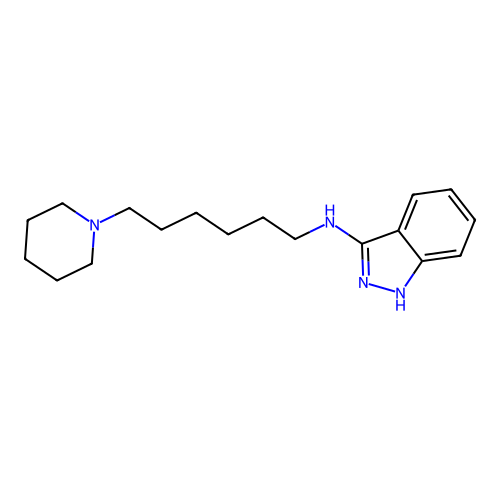 1H-Indazol-3-amine, N-(6-(1-piperidinyl)hexyl)- structure
