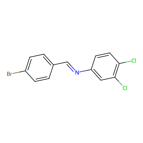 N-[(E)-(4-bromophenyl)methylidene]-3,4-dichloroaniline structure