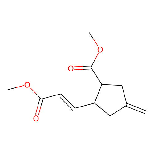 Cyclopentanecarboxylic acid, 3-methylene-5-prop-2-enoic acid, dimethyl ester- structure