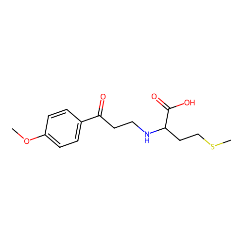 N-[3-(4-methoxyphenyl)-3-oxopropyl]methionine structure