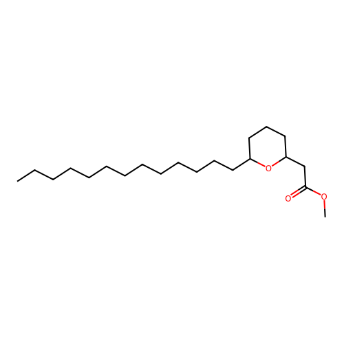 2H-Pyran-2-acetic acid, tetrahydro-6-tridecyl-, methyl ester structure