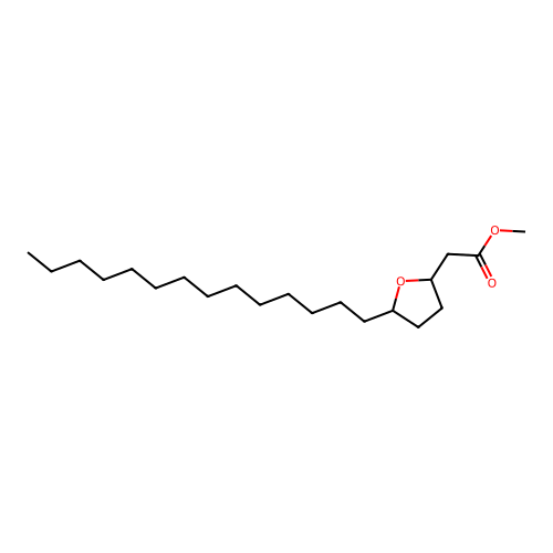 2-Furanacetic acid, tetrahydro-5-tetradecyl-, methyl ester structure
