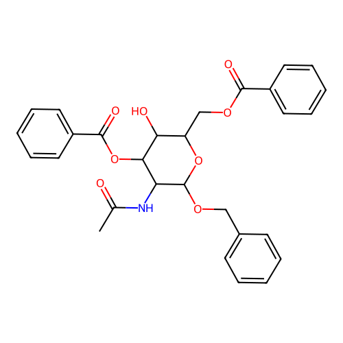 Benzyl 2-Acetamido-3,6-di-O-benzoyl-2-deoxy-alpha-D-galactopyranoside structure