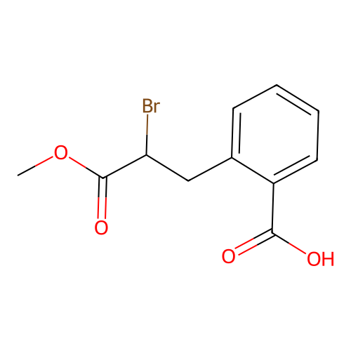 2-(2-Bromo-3-methoxy-3-oxopropyl)benzoic acid structure