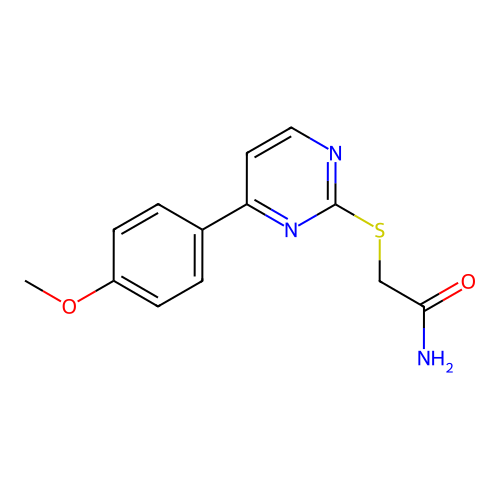 2-[4-(4-Methoxyphenyl)pyrimidin-2-yl]sulfanylacetamide structure