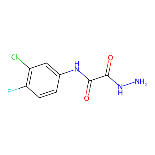 N-(3-chloro-4-fluorophenyl)-2-hydrazinyl-2-oxoacetamide structure