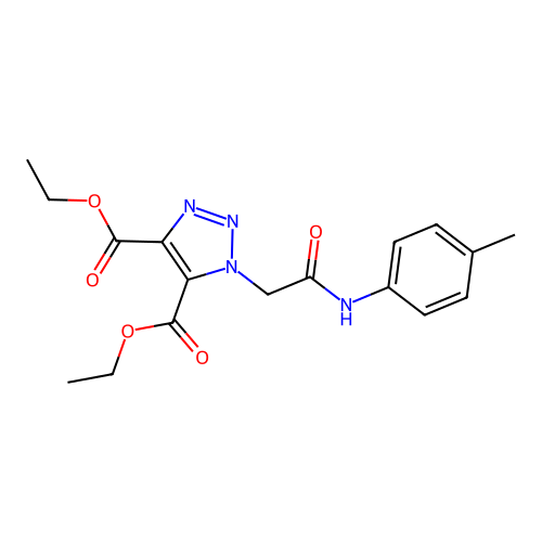 diethyl 1-{2-[(4-methylphenyl)amino]-2-oxoethyl}-1H-1,2,3-triazole-4,5-dicarboxylate structure