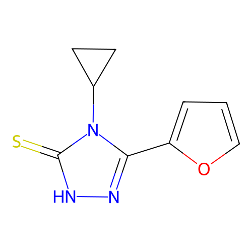 4-cyclopropyl-3-(furan-2-yl)-1H-1,2,4-triazole-5-thione structure