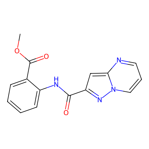 Methyl 2-[(pyrazolo[1,5-a]pyrimidin-2-ylcarbonyl)amino]benzoate structure