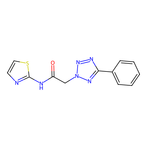 2-(5-phenyl-2H-tetrazol-2-yl)-N-(1,3-thiazol-2-yl)acetamide structure