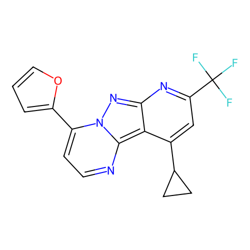 10-CYCLOPROPYL-4-(2-FURYL)-8-(TRIFLUOROMETHYL)PYRIDO[2',3':3,4]PYRAZOLO[1,5-A]PYRIMIDINE structure