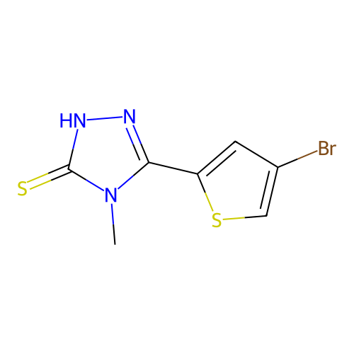 5-(4-bromothiophen-2-yl)-4-methyl-4H-1,2,4-triazole-3-thiol structure