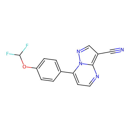 7-[4-(Difluoromethoxy)phenyl]pyrazolo[1,5-a]pyrimidine-3-carbonitrile structure