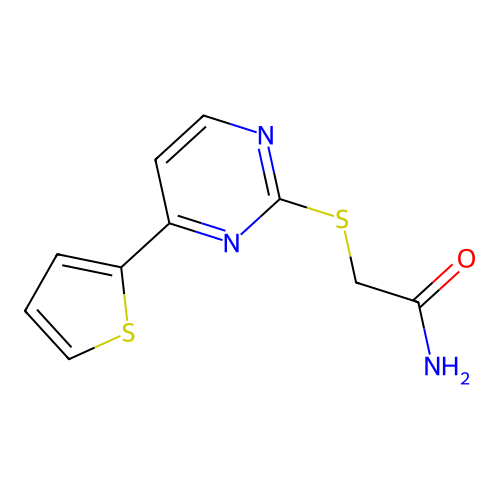 2-(4-Thiophen-2-ylpyrimidin-2-yl)sulfanylacetamide structure