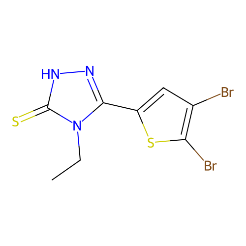 5-(4,5-dibromothiophen-2-yl)-4-ethyl-4H-1,2,4-triazole-3-thiol structure