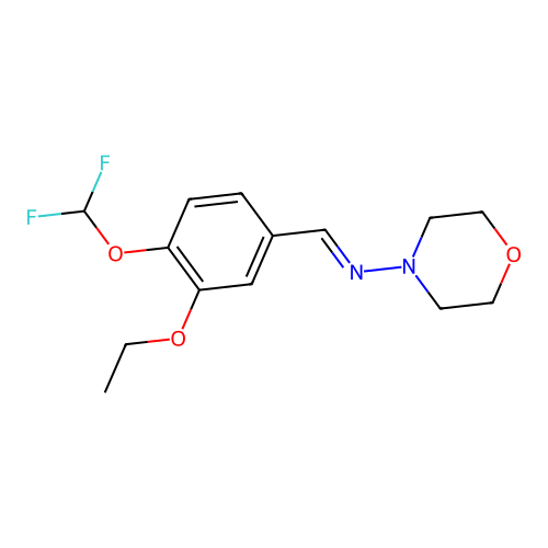 N-{(E)-[4-(difluoromethoxy)-3-ethoxyphenyl]methylidene}morpholin-4-amine structure