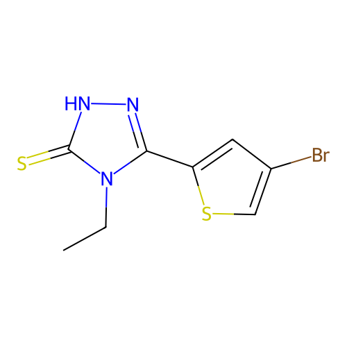 5-(4-bromothiophen-2-yl)-4-ethyl-4H-1,2,4-triazole-3-thiol structure
