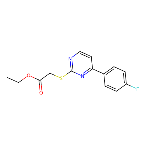 Ethyl 2-((4-(4-fluorophenyl)pyrimidin-2-yl)thio)acetate structure