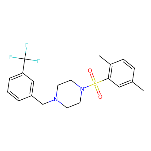 1-[(2,5-Dimethylphenyl)sulfonyl]-4-[3-(trifluoromethyl)benzyl]piperazine structure