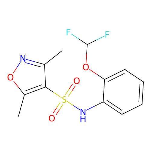 N-[2-(difluoromethoxy)phenyl]-3,5-dimethyl-1,2-oxazole-4-sulfonamide structure
