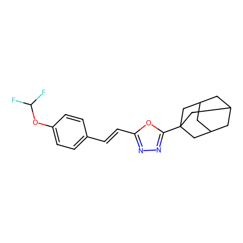2-(1-Adamantyl)-5-[2-[4-(difluoromethoxy)phenyl]ethenyl]-1,3,4-oxadiazole structure