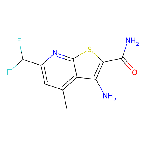 3-Amino-6-(difluoromethyl)-4-methylthieno[2,3-b]pyridine-2-carboxamide structure