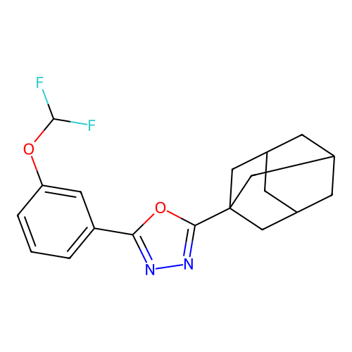 2-(1-Adamantyl)-5-[3-(difluoromethoxy)phenyl]-1,3,4-oxadiazole structure